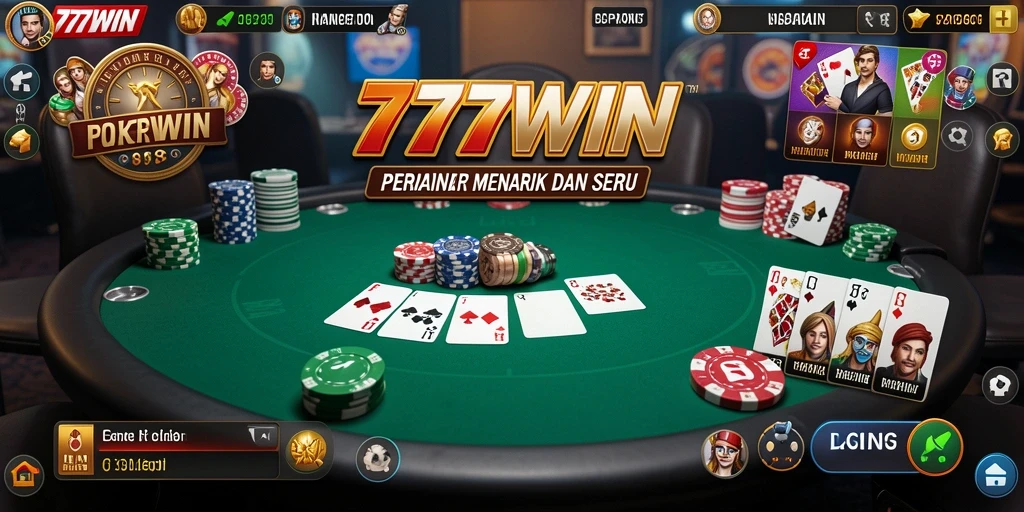 Tampilan gameplay Poker yang mengasyikkan di 777WIN.