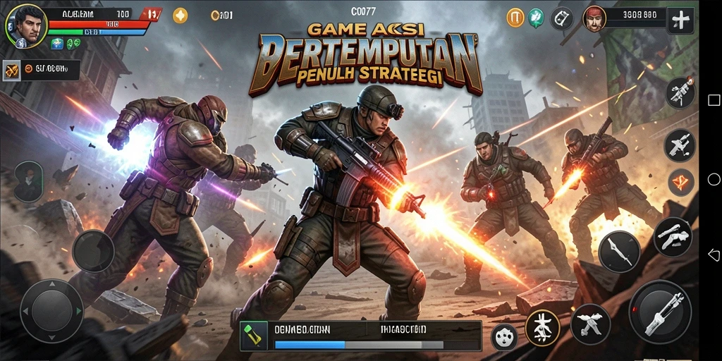Tampilan aksi mendebarkan gameplay C0077 dalam pertempuran TPS.