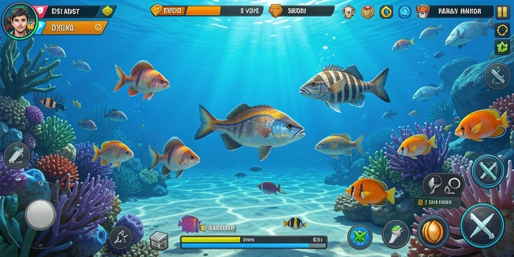 Tampilan gameplay DY01 yang menampilkan keseruan menembak ikan.