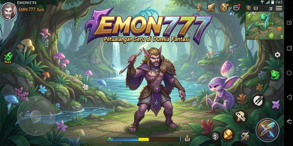 Tampilan gameplay seru dalam EMON777 yang penuh dengan petualangan menantang.