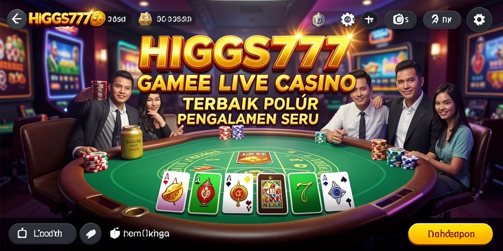 Screenshot gameplay HIGGS777 menampilkan suasana kasino langsung yang mendebarkan.