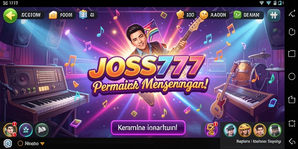 Tampilan gameplay JOSS777 dengan berbagai tantangan musik.