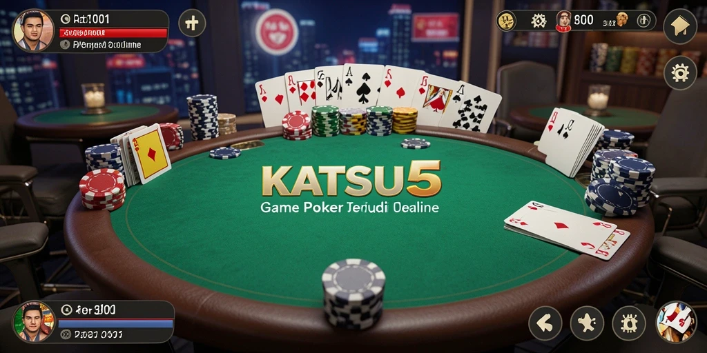 Tampilan gameplay KATSU5 yang menampilkan aksi poker mendebarkan.