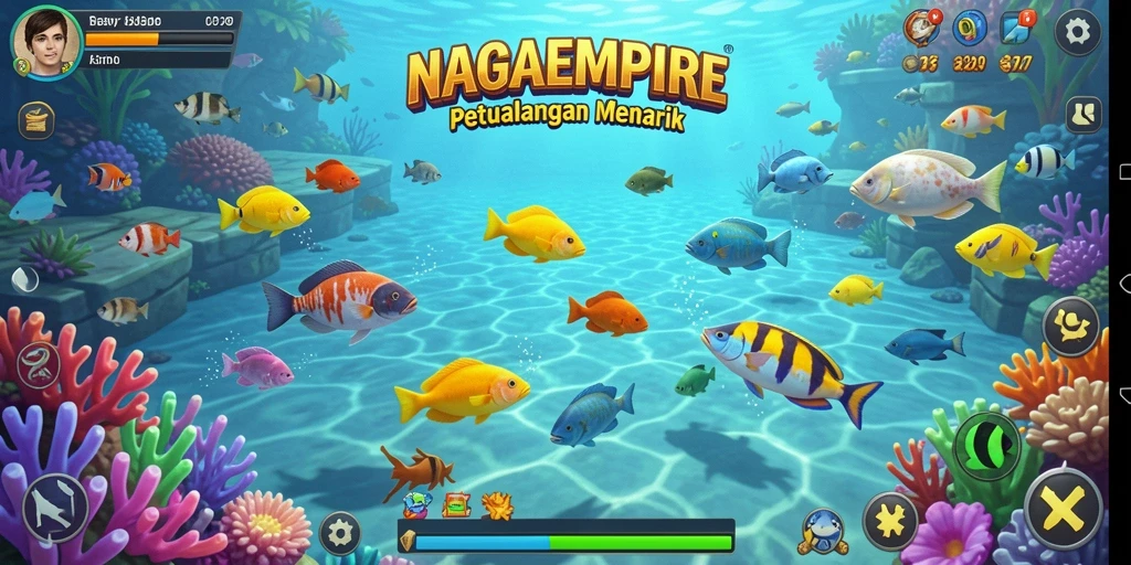 Tampilan menarik dari gameplay Tembak Ikan NAGAEMPIRE.