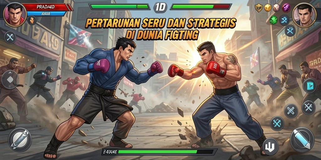 Tampilan pertarungan seru dengan karakter di PRADA4D.