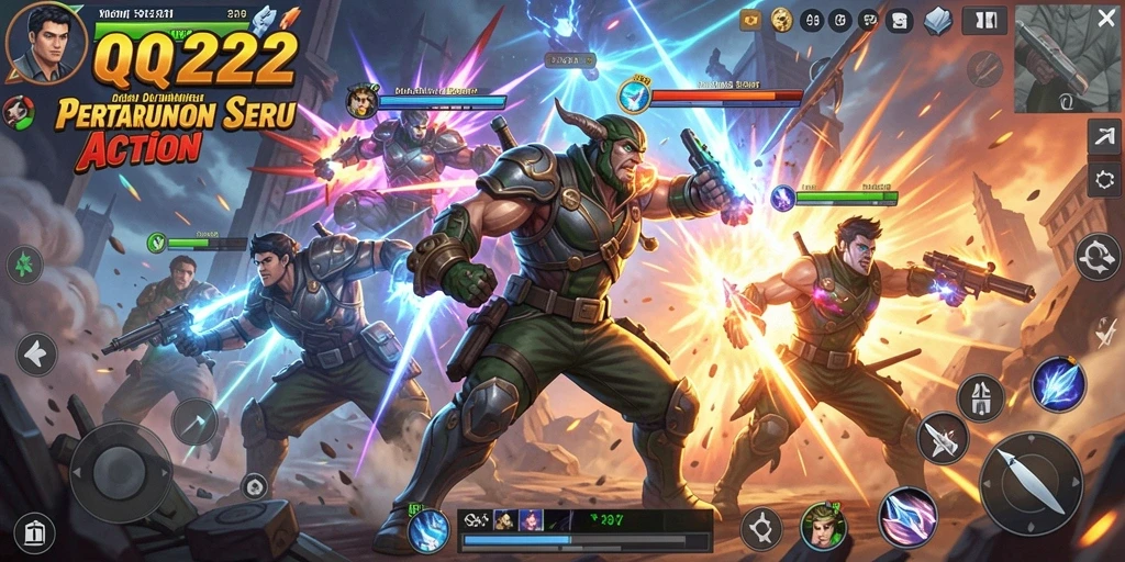 Tampilan menakjubkan dari gameplay aksi yang mendebarkan di QQ222.