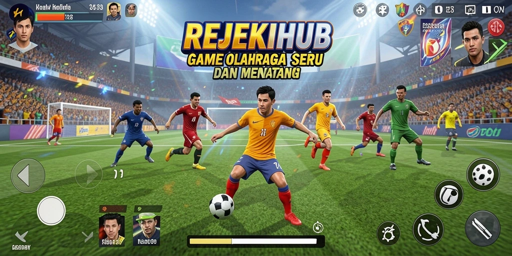 Tampilan gameplay REJEKIHUB dengan aksi seru para atlet.