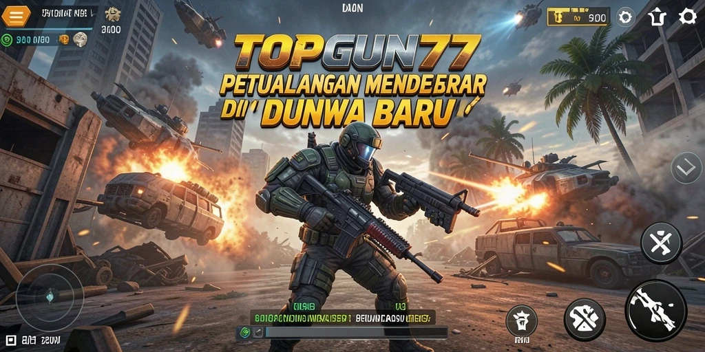 Gameplay mendebarkan dalam TOPGUN77 dengan visual menakjubkan.