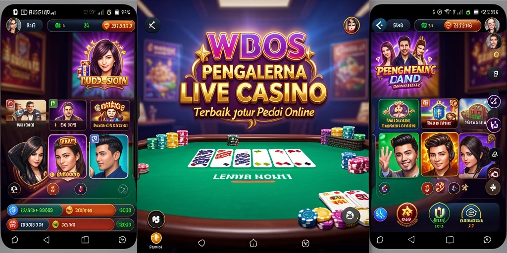 Screenshot gameplay WDBOS menampilkan dealer langsung yang interaktif dan permainan kasino seru.