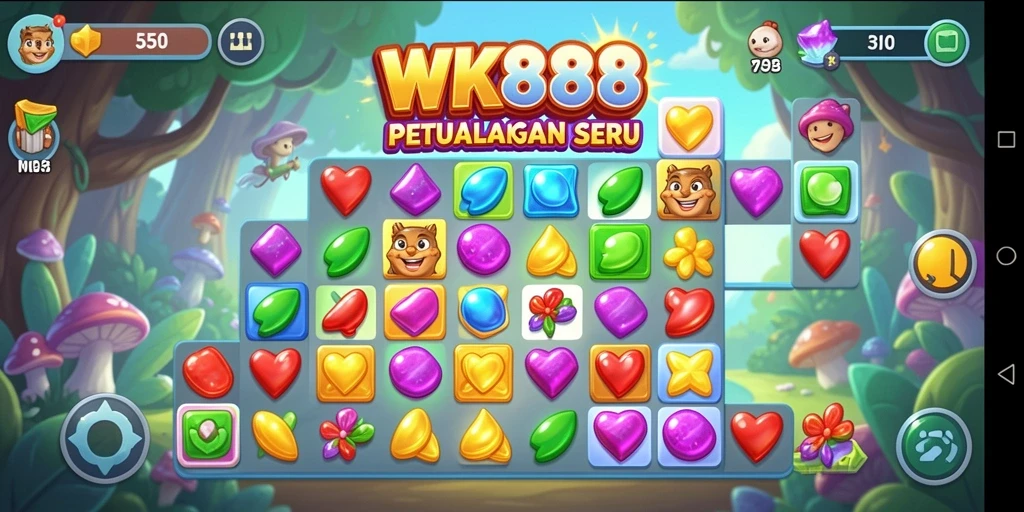 Tampilan gameplay menarik dalam <strong>WK888</strong> saat mencocokkan elemen-elemen seru.